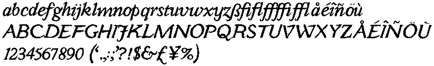 Yan Series 333 JY Bold Italic - character set